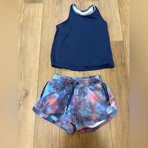 Athleta Girl Blue and Multicolor Set